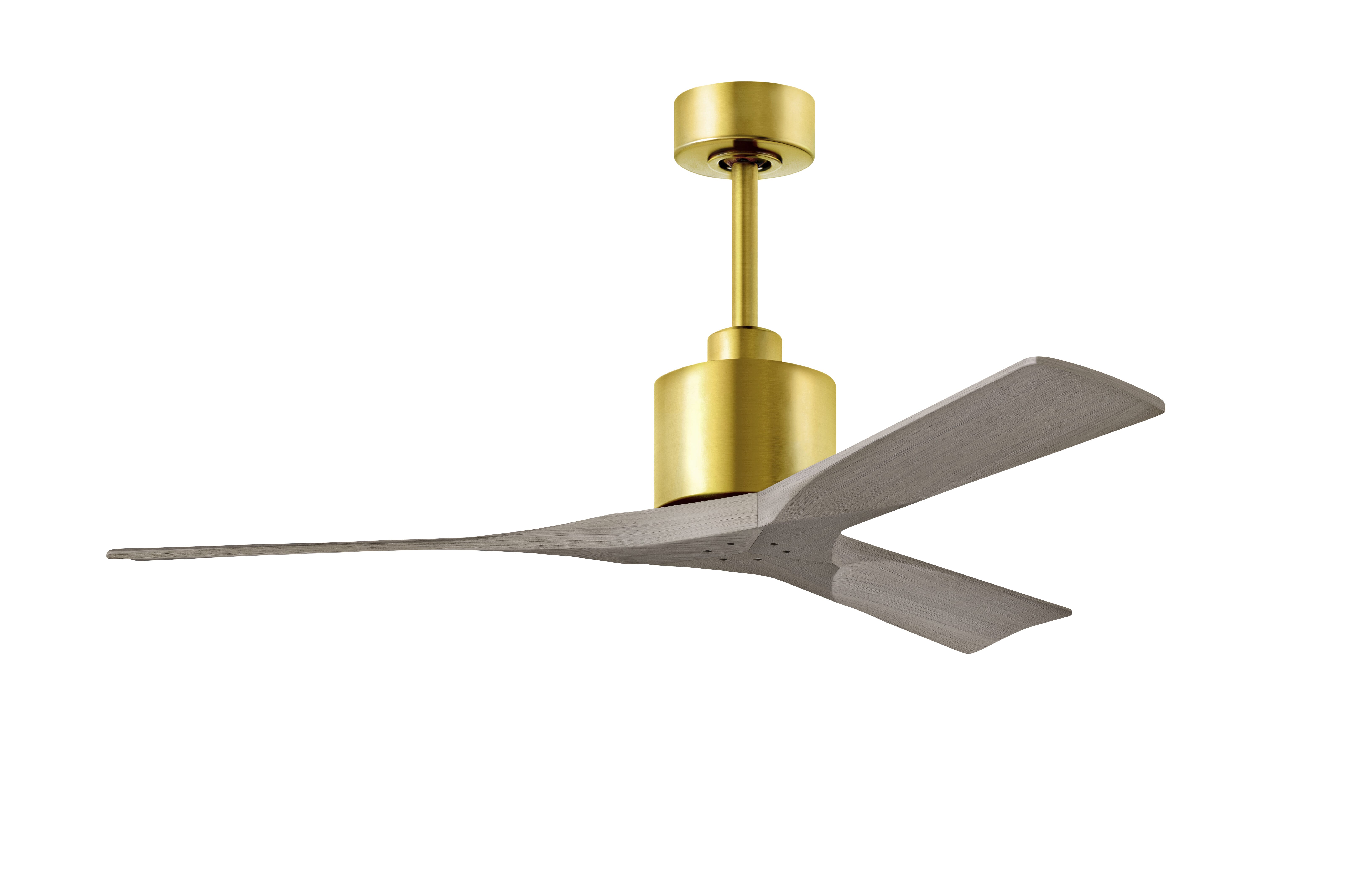 Nan 6-Speed DC 52 Ceiling Fan in Brushed Brass with Gray Ash blades