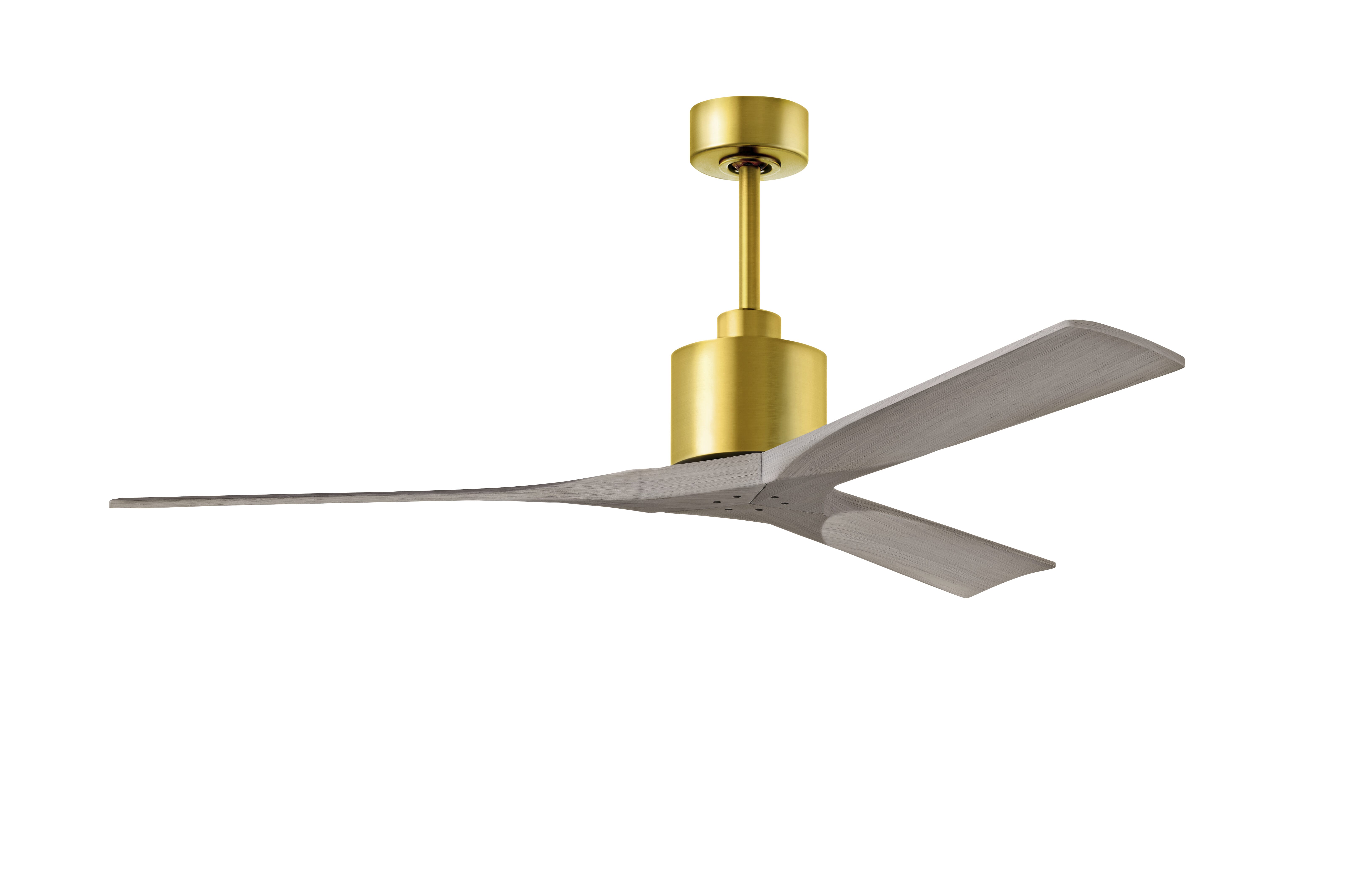 Nan 6-Speed DC 60 Ceiling Fan in Brushed Brass with Gray Ash blades