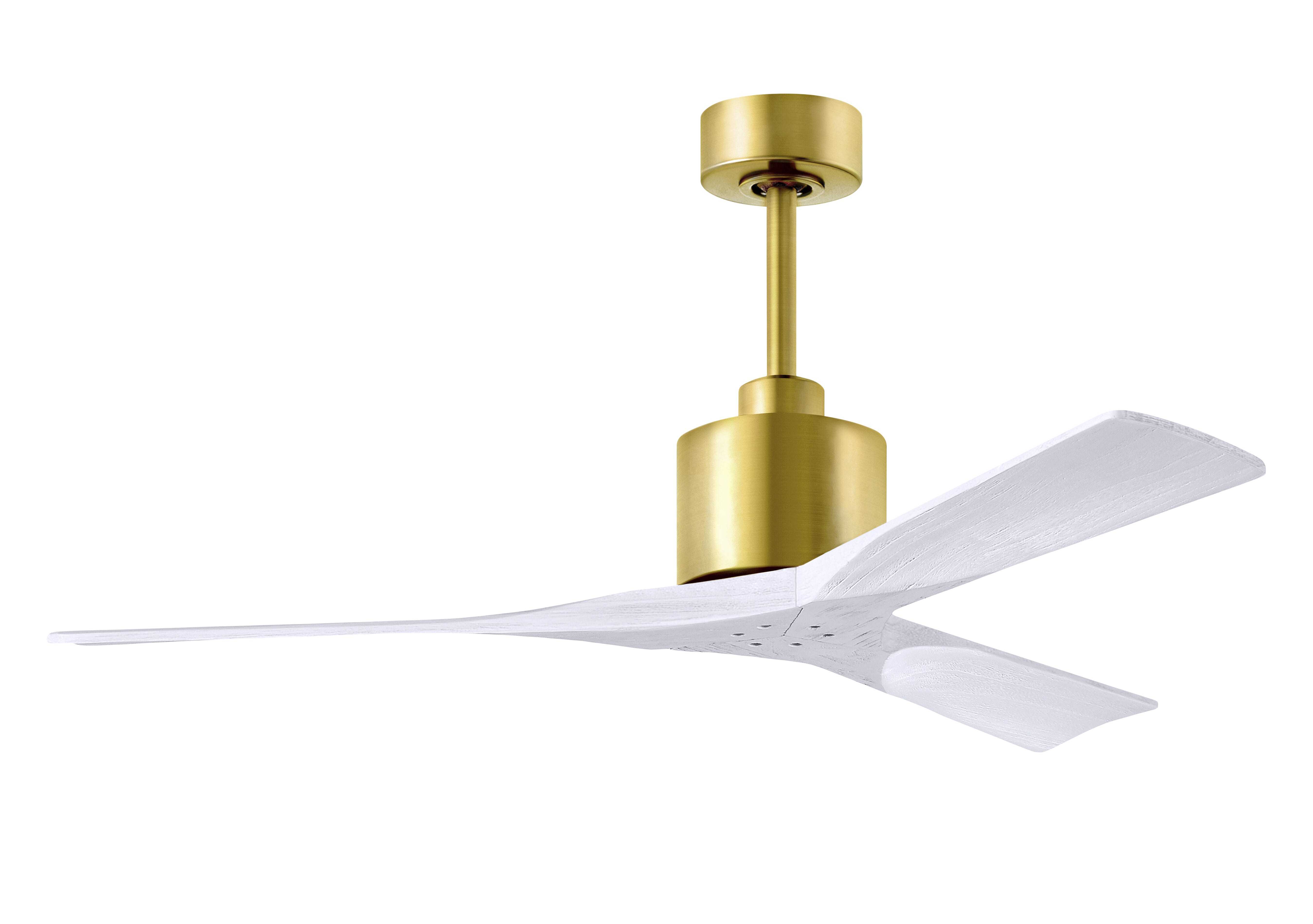 Nan 6-Speed DC 52 Ceiling Fan in Brushed Brass with Matte White blades