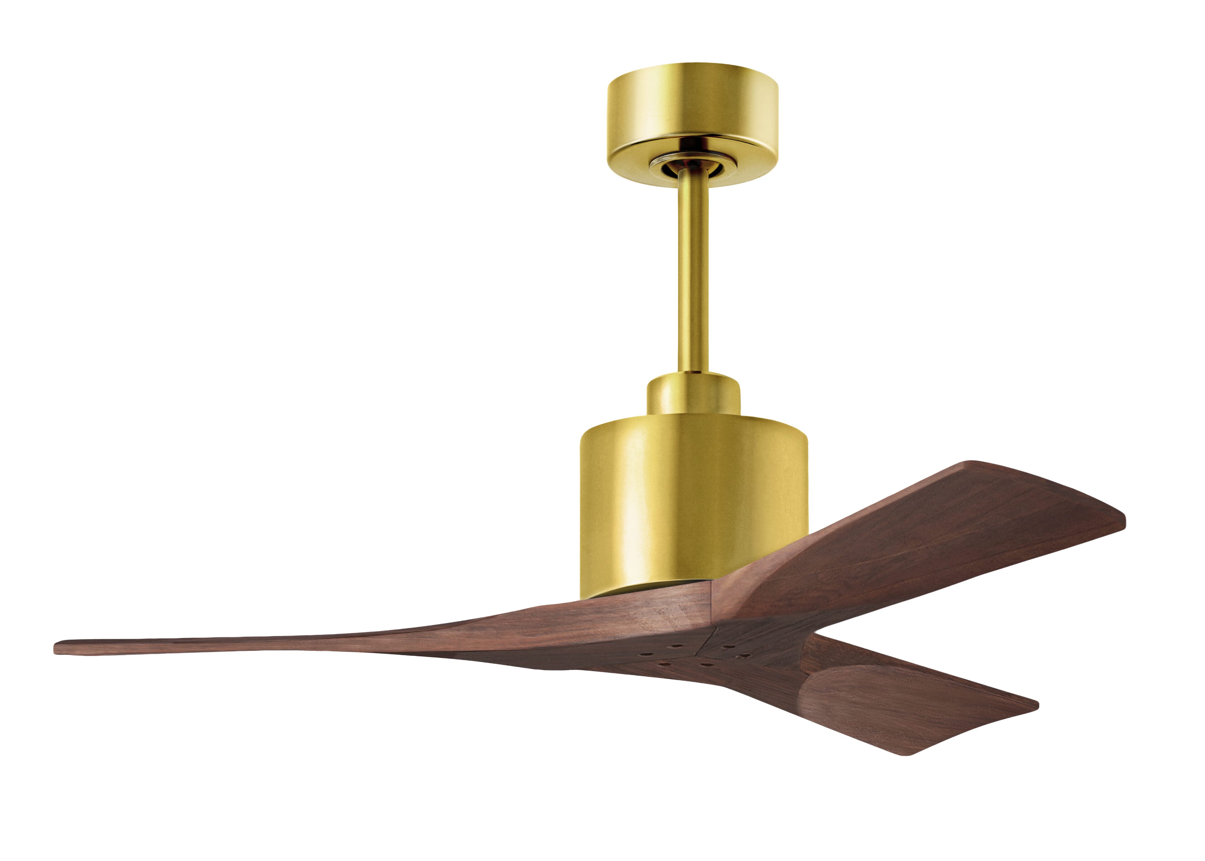 Nan 6-Speed DC 42 Ceiling Fan in Brushed Brass with Walnut blades