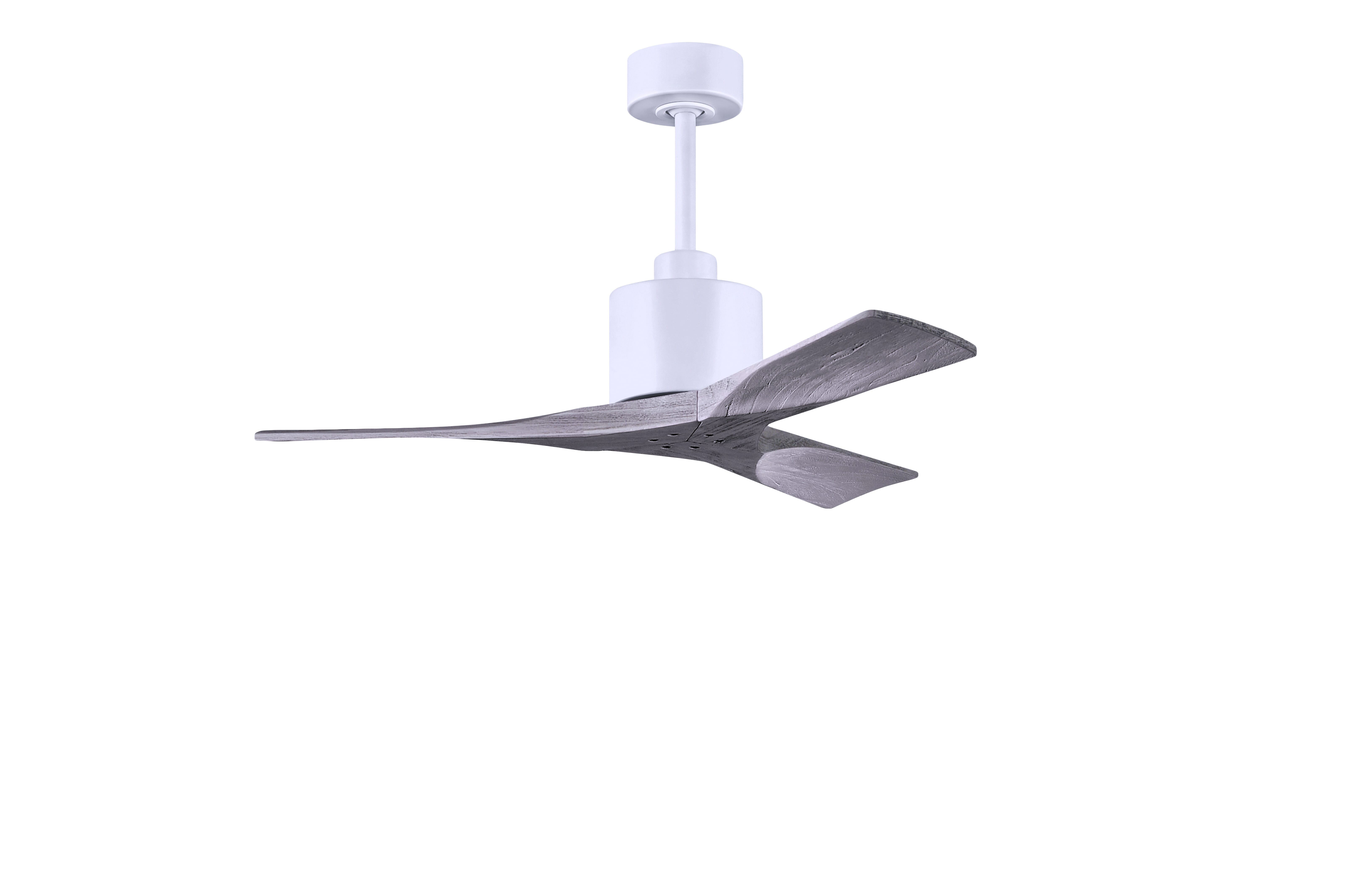 Nan 6-Speed DC 42 Ceiling Fan in Matte White with Barnwood Tone blades