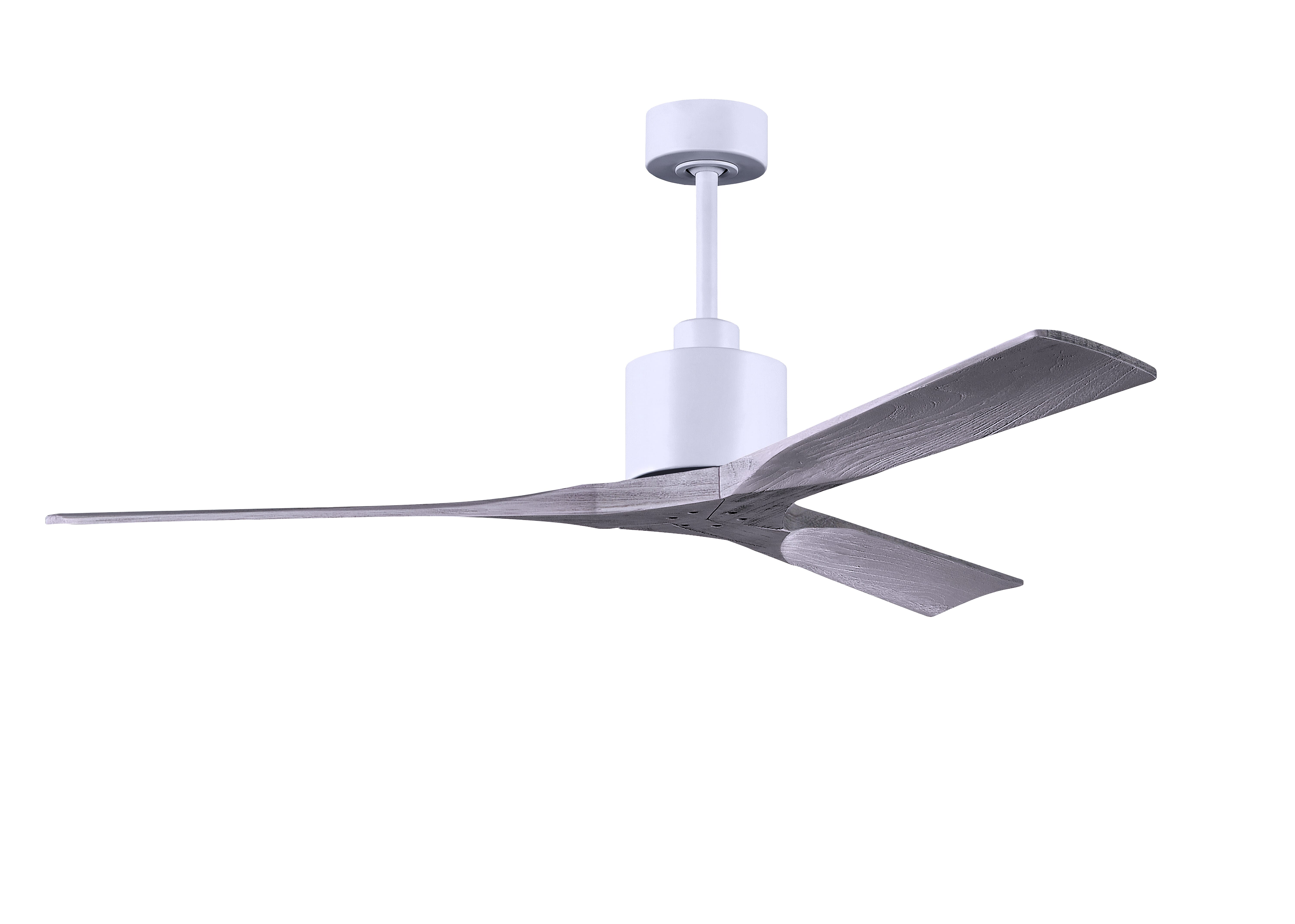 Nan 6-Speed DC 60 Ceiling Fan in Matte White with Barnwood Tone blades