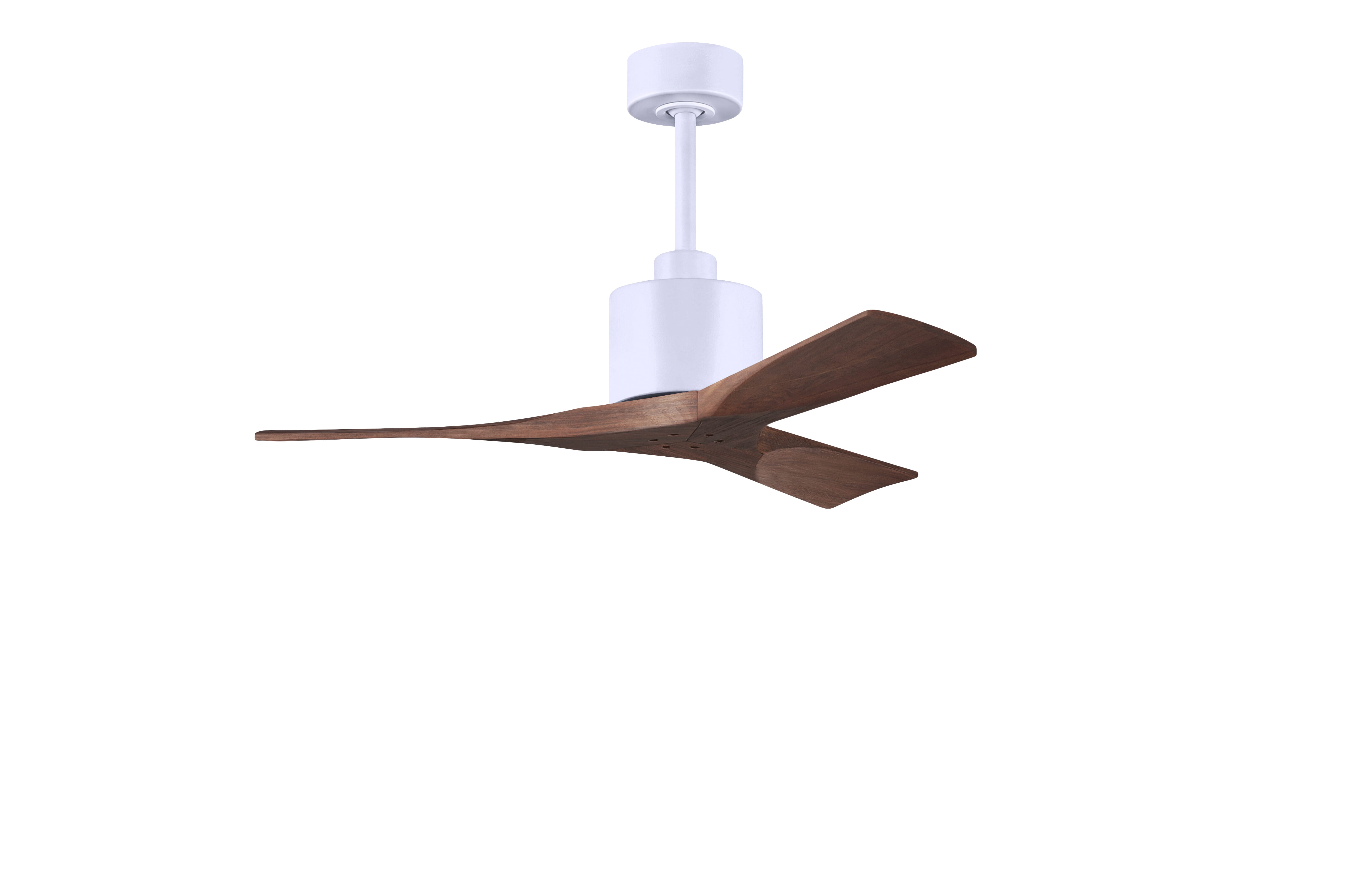 Nan 6-Speed DC 42 Ceiling Fan in Matte White with Walnut blades