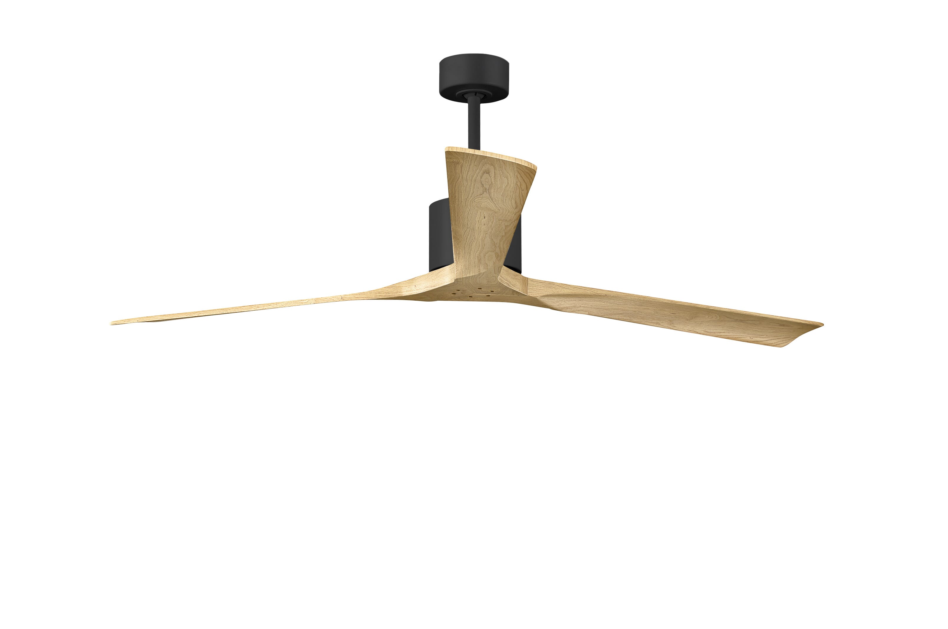 Nan XL 6-Speed DC 72 Ceiling Fan in Matte Black with Light Maple Tone blades