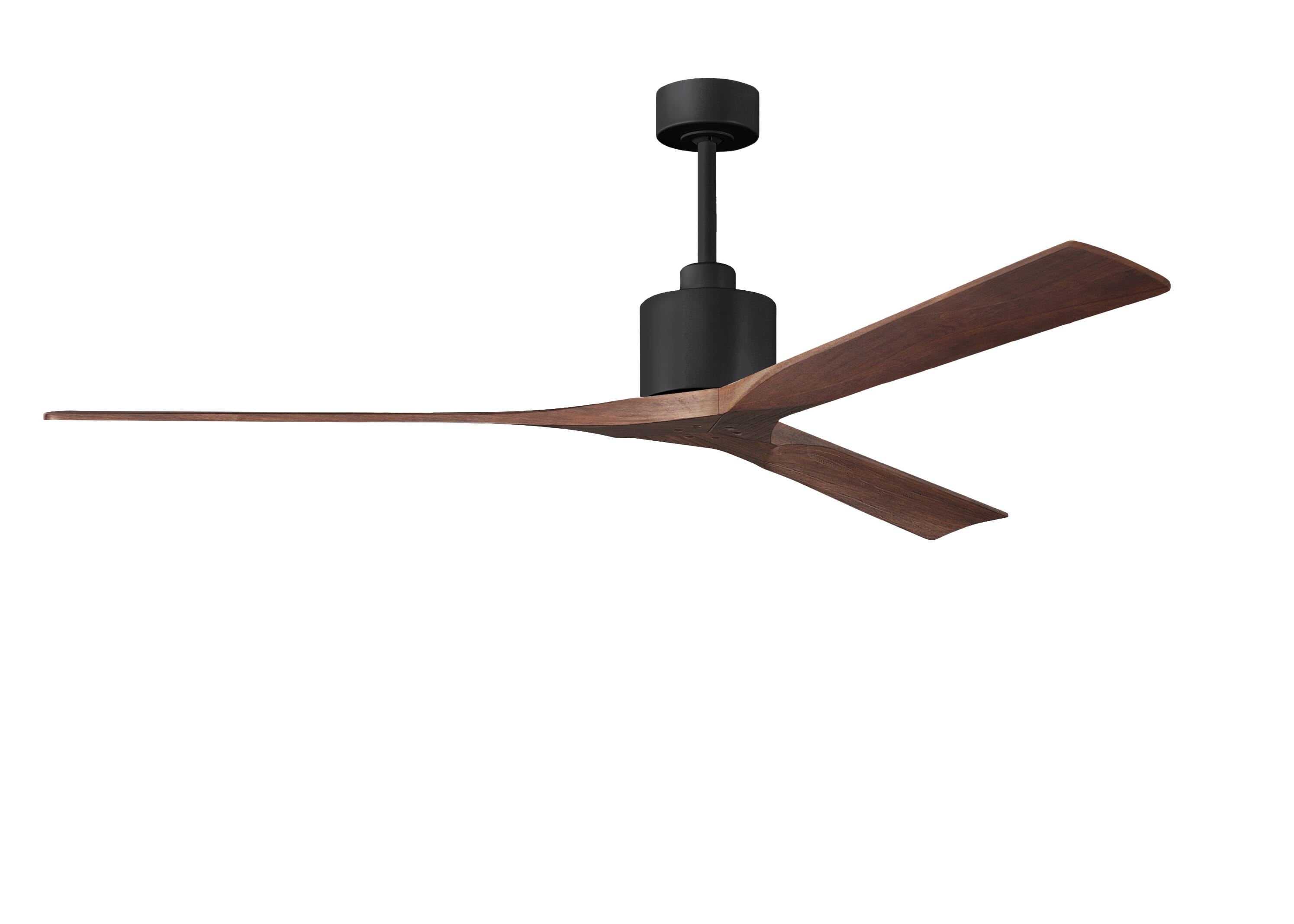 Nan XL 6-Speed DC 72 Ceiling Fan in Matte Black with Walnut blades