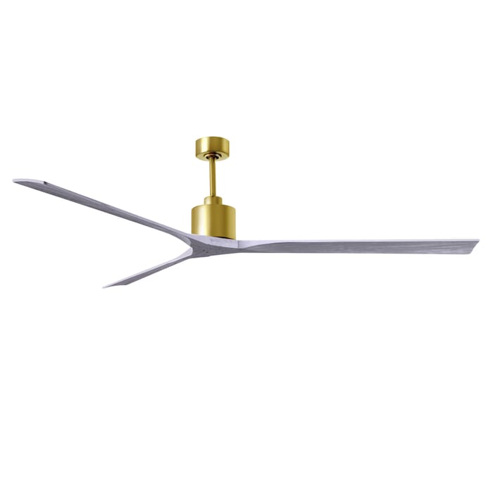 Nan XL 6-Speed DC 90 Ceiling Fan in Brushed Brass with Barnwood Tone blades Nan XL 6-Speed DC 90 Ceiling Fan in Brushed Brass with Barnwood Tone blades