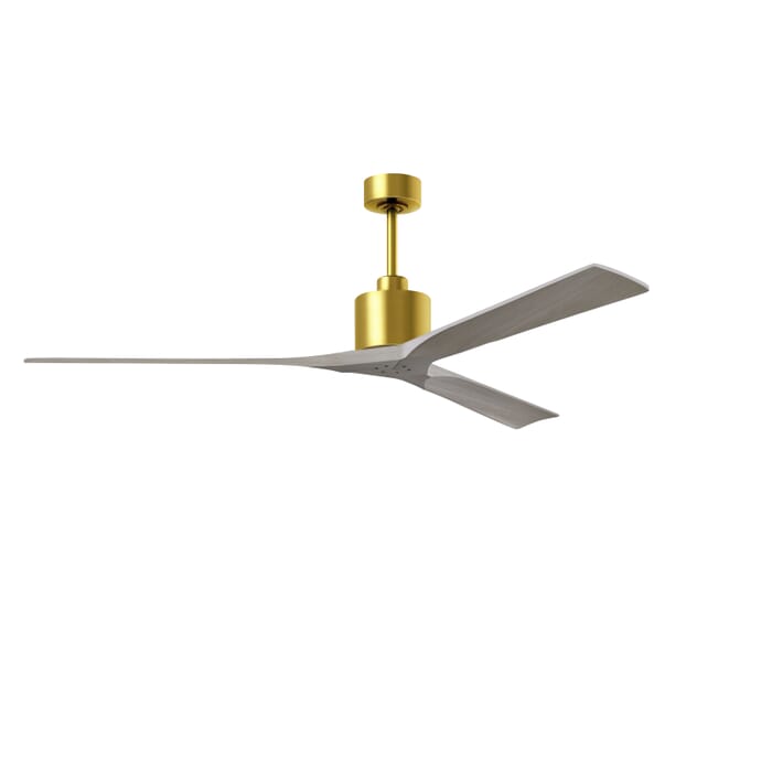 Nan XL 6-Speed DC 72 Ceiling Fan in Brushed Brass with Grays Ash blades Nan XL 6-Speed DC 72 Ceiling Fan in Brushed Brass with Grays Ash blades