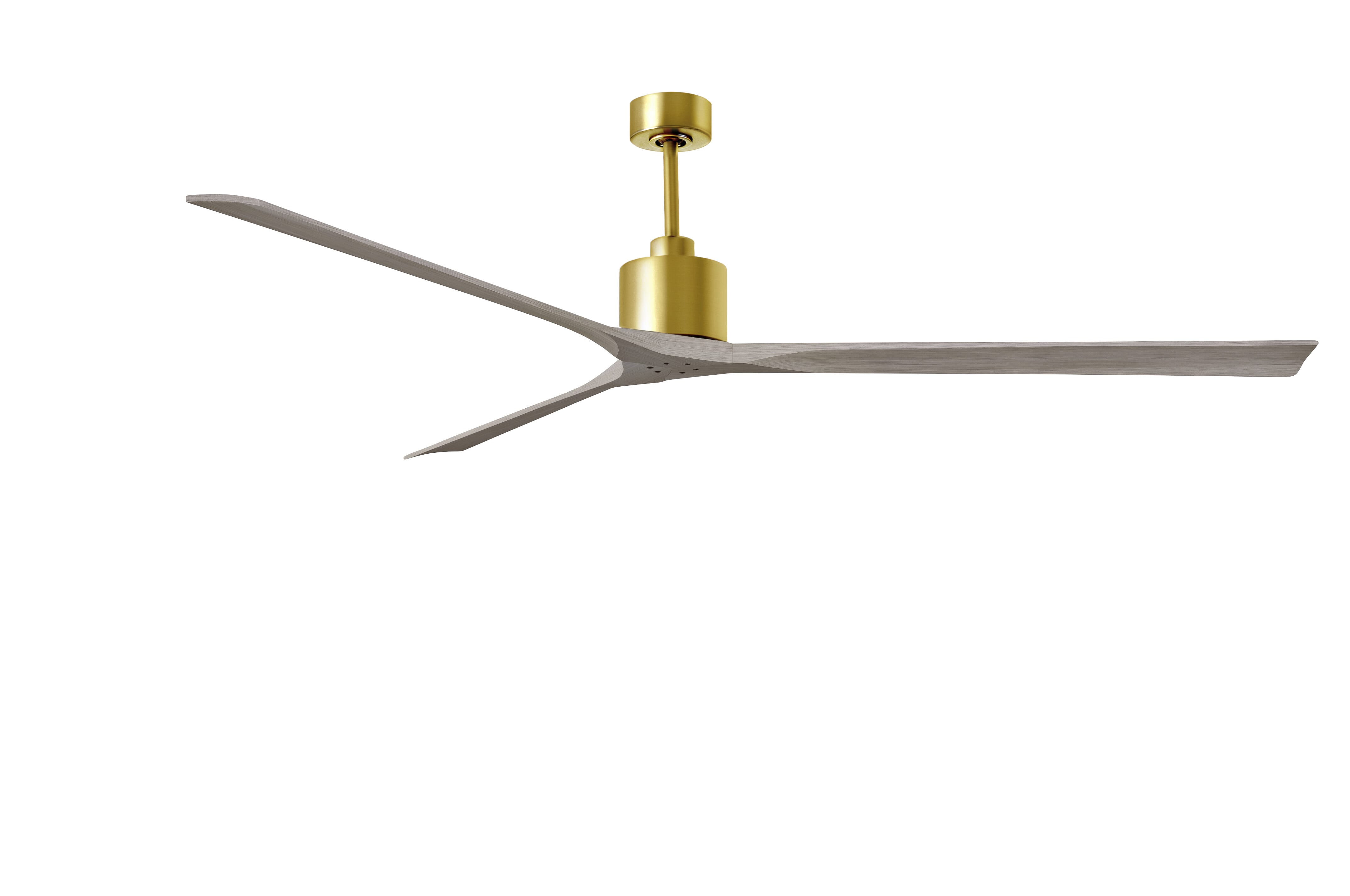 Nan XL 6-Speed DC 90 Ceiling Fan in Brushed Brass with Grays Ash blades