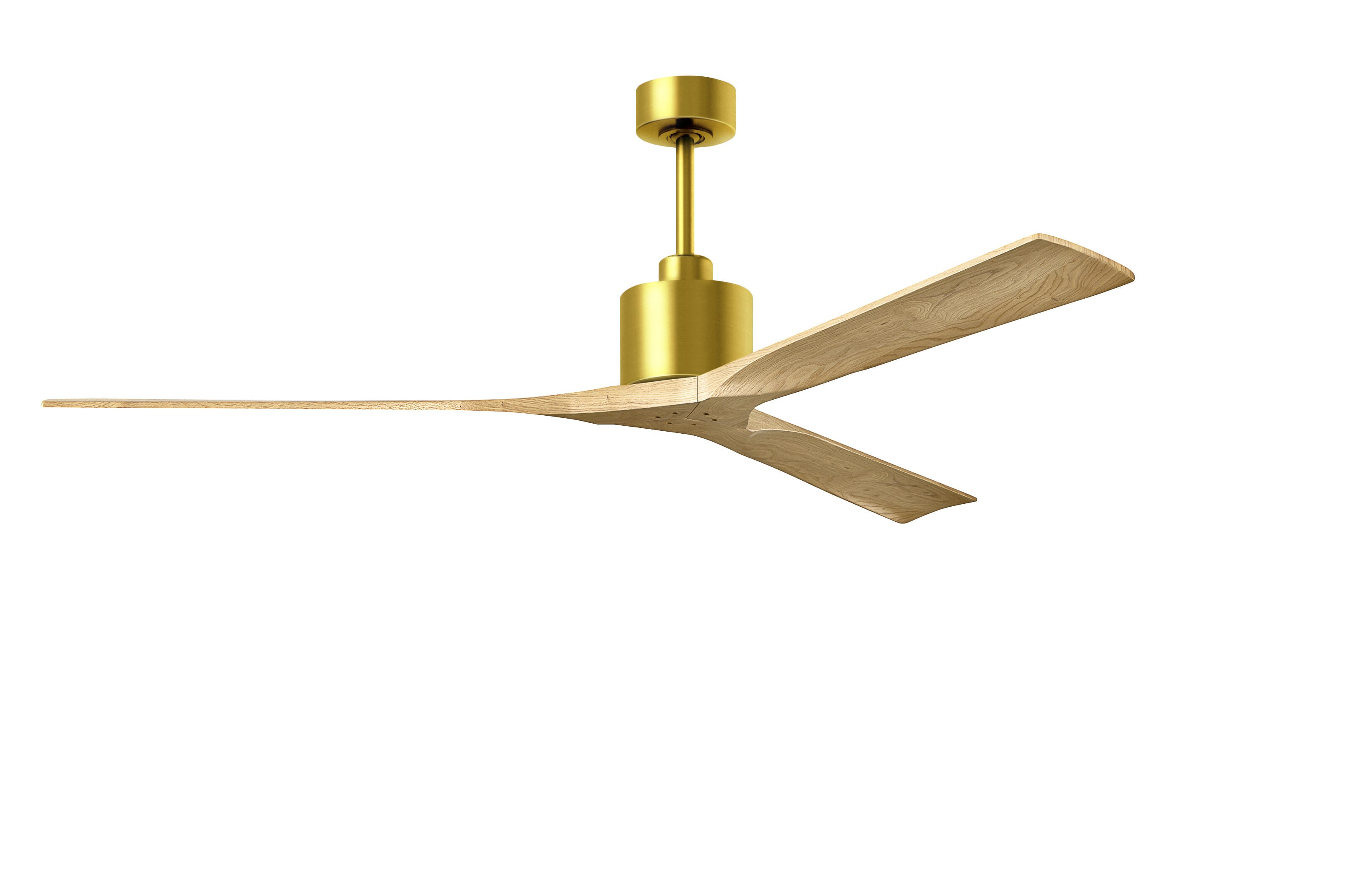 Nan XL 6-Speed DC 72 Ceiling Fan in Brushed Brass with Light Maple Tone blades