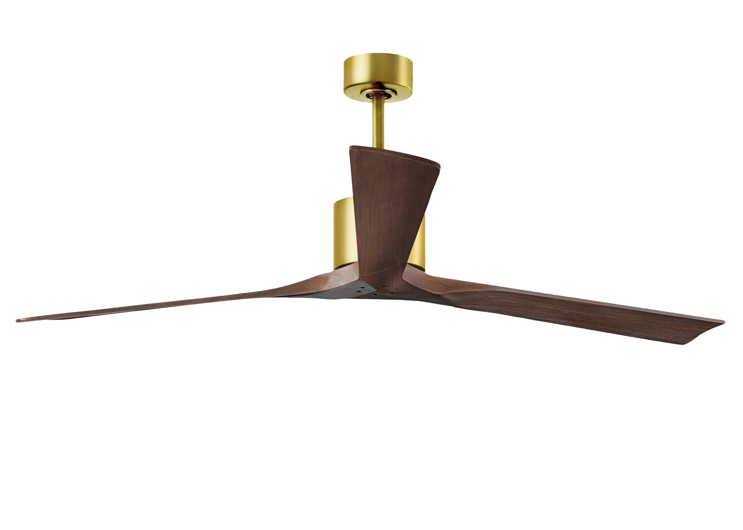 Nan XL 6-Speed DC 72 Ceiling Fan in Brushed Brass with Walnut blades