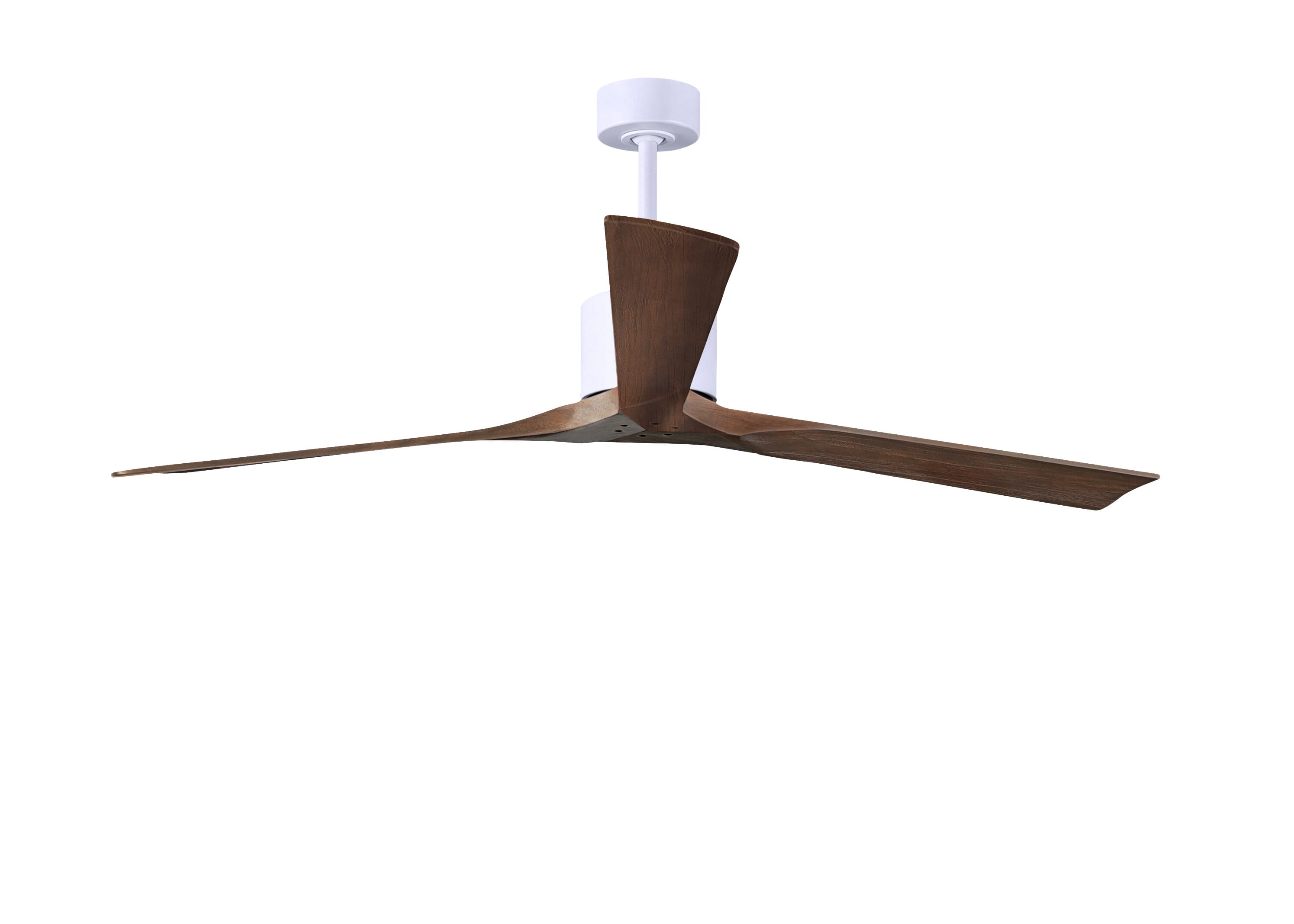 Nan XL 6-Speed DC 72 Ceiling Fan in Matte White with Walnut blades