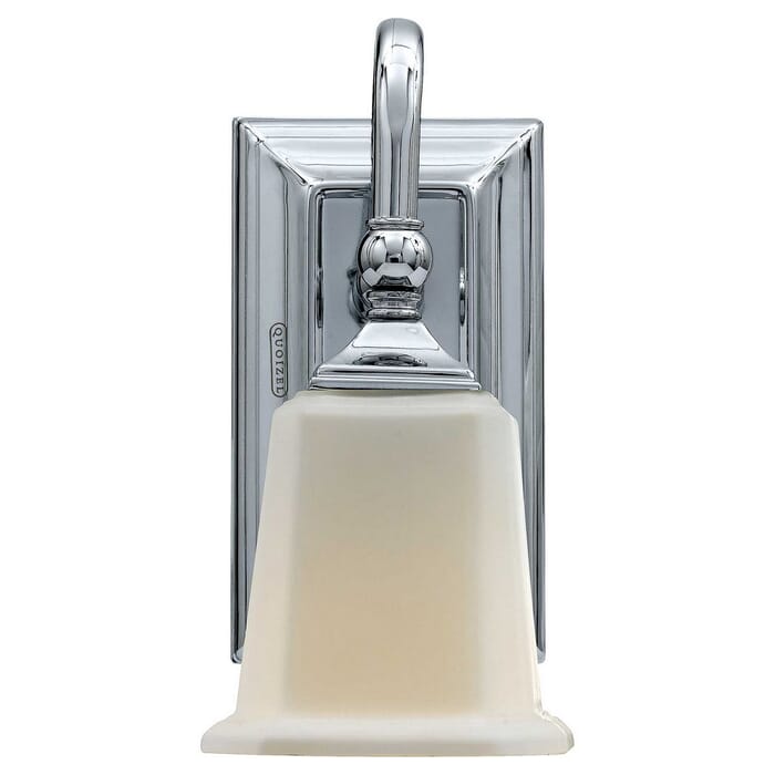 Quoizel Nicholas Bathroom Wall Sconce in Polished Chrome Quoizel Nicholas Bathroom Wall Sconce in Polished Chrome