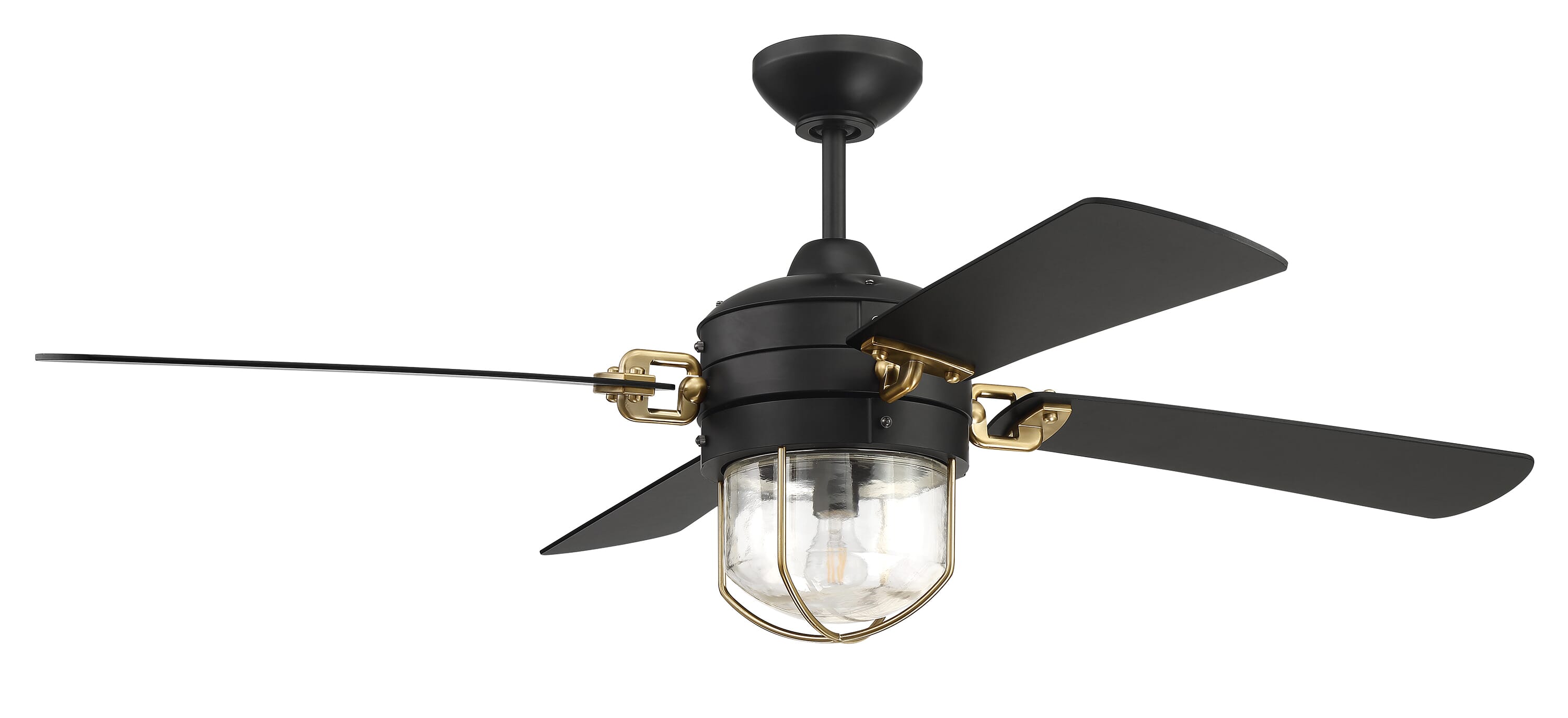 Craftmade 52" Nola Ceiling Fan in Flat Black and Satin Brass