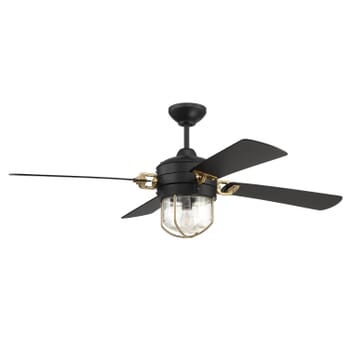 Craftmade 52" Nola Ceiling Fan in Flat Black and Satin Brass