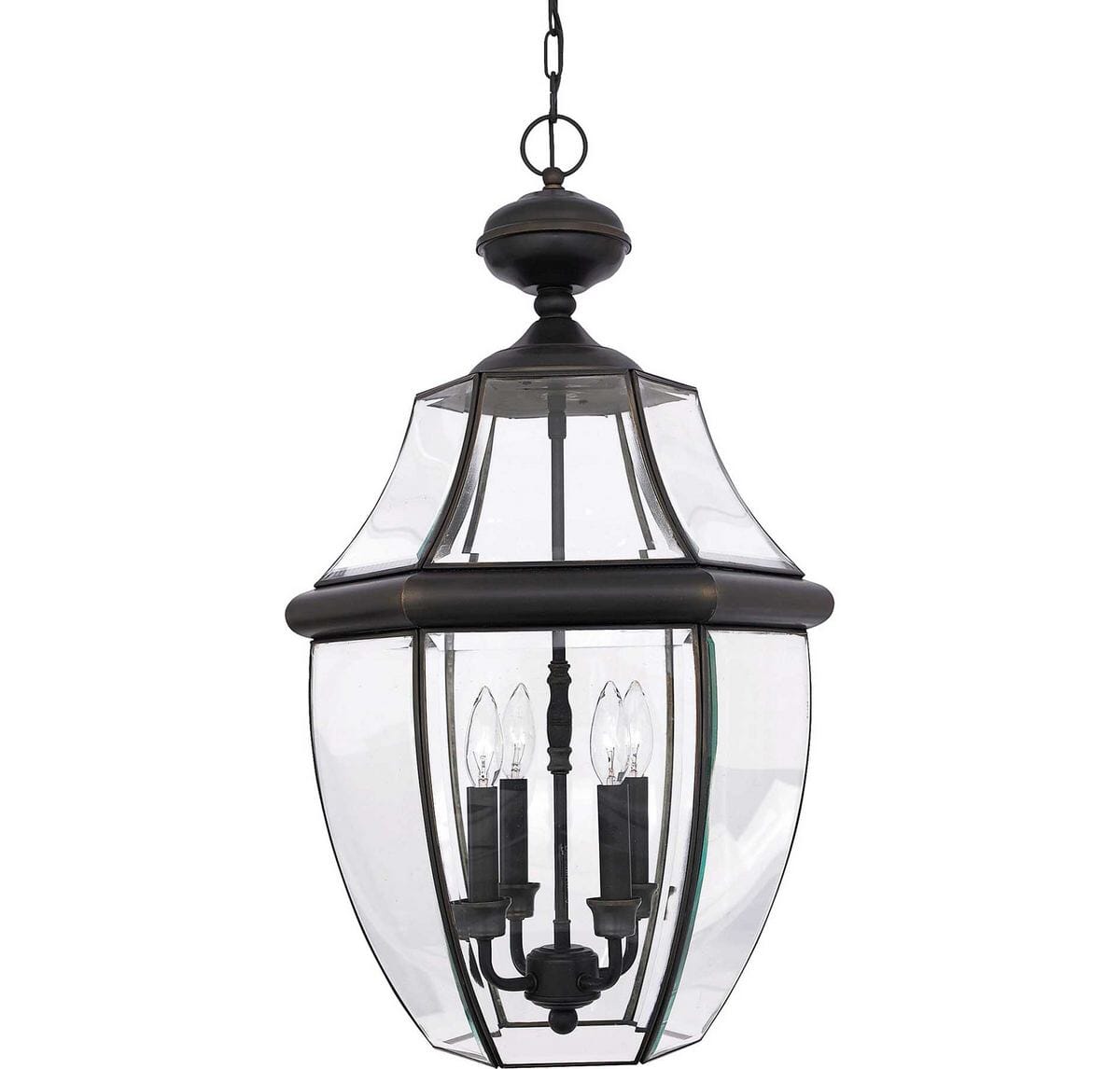 Newbury 4-Light Outdoor Hanging Lantern in Medici Bronze