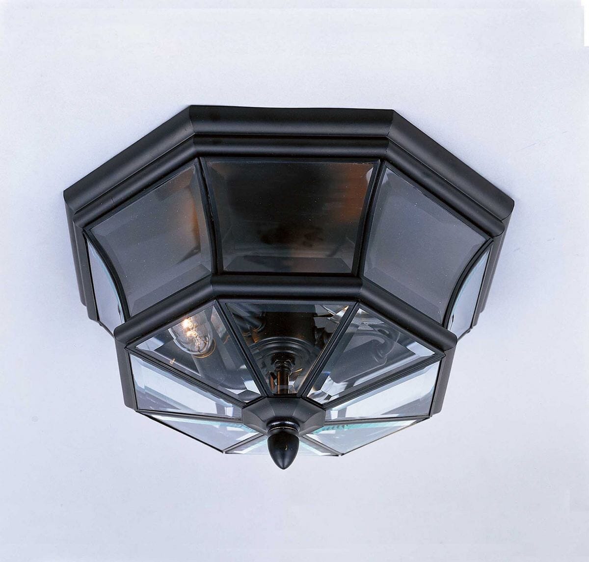 Newbury 3-Light Outdoor Flush Mount in Mystic Black