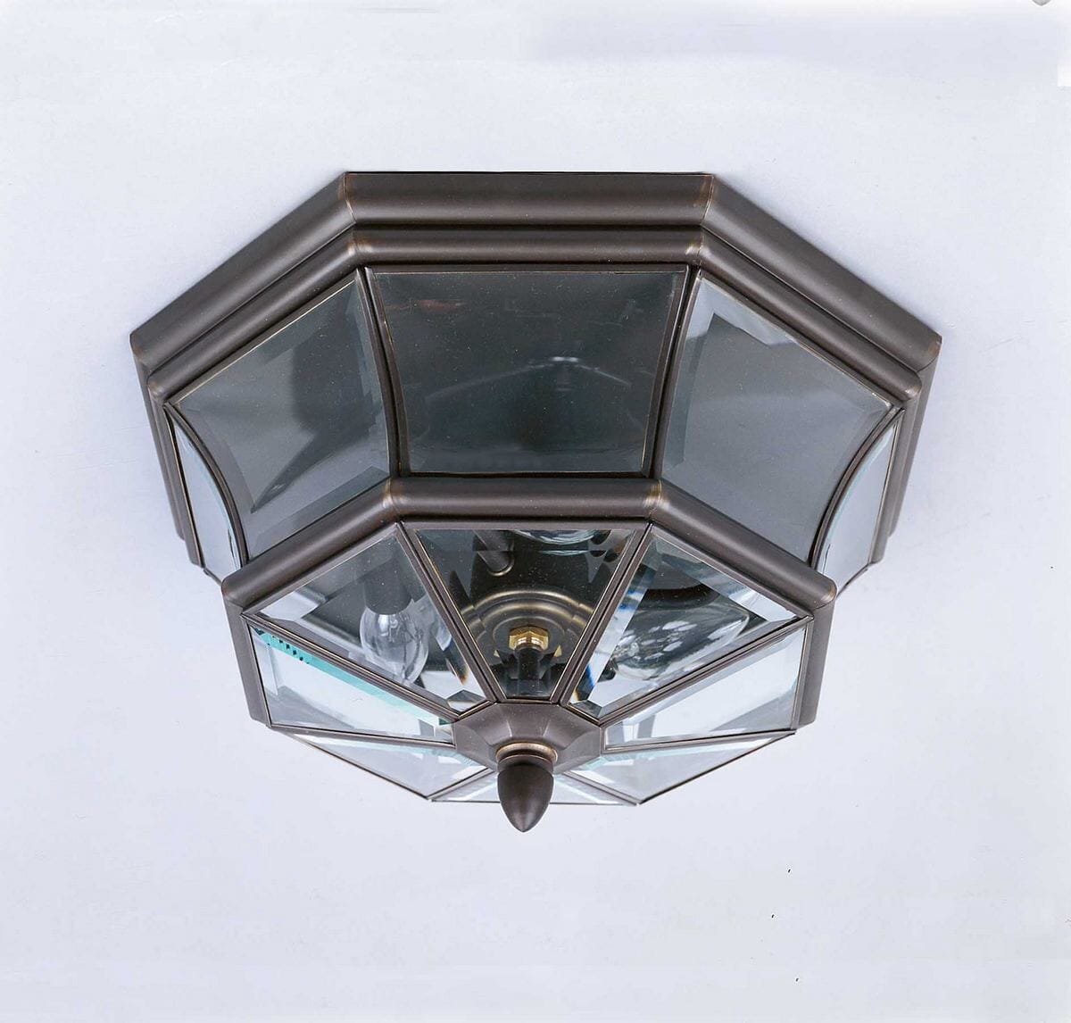 Newbury 3-Light Outdoor Flush Mount in Medici Bronze