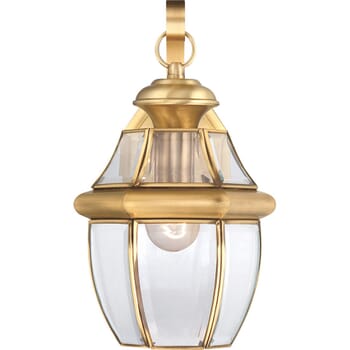 Quoizel Newbury 8" Outdoor Hanging Light in Polished Brass