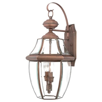 Quoizel Newbury 2-Light 11" Outdoor Wall Lantern in Aged Copper