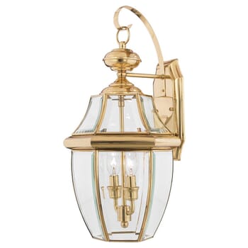 Quoizel Newbury 2-Light 11" Outdoor Wall Lantern in Polished Brass