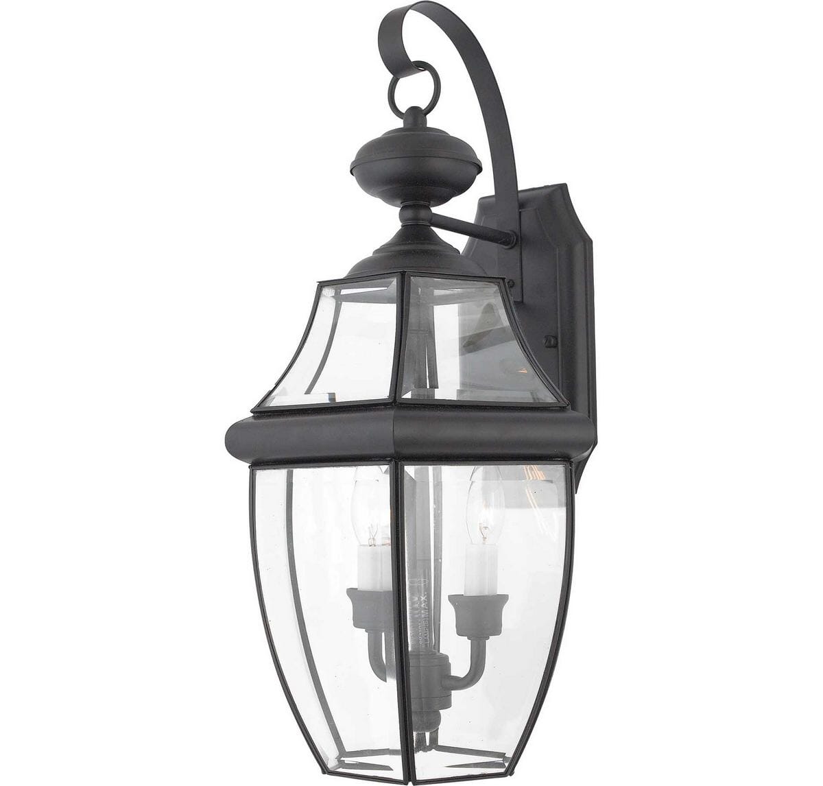 Newbury 2-Light Outdoor Wall Lantern in Mystic Black