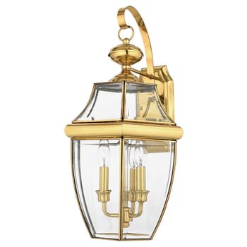 Quoizel Newbury 3-Light 12" Outdoor Wall Lantern in Polished Brass