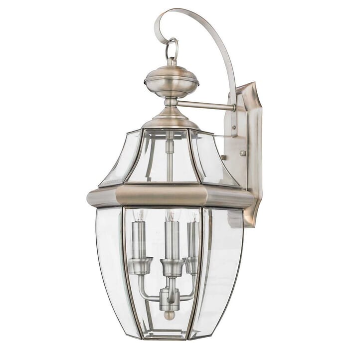 Quoizel Newbury 3-Light 12" Outdoor Wall Lantern in Pewter Quoizel Newbury 3-Light 12" Outdoor Wall Lantern in Pewter