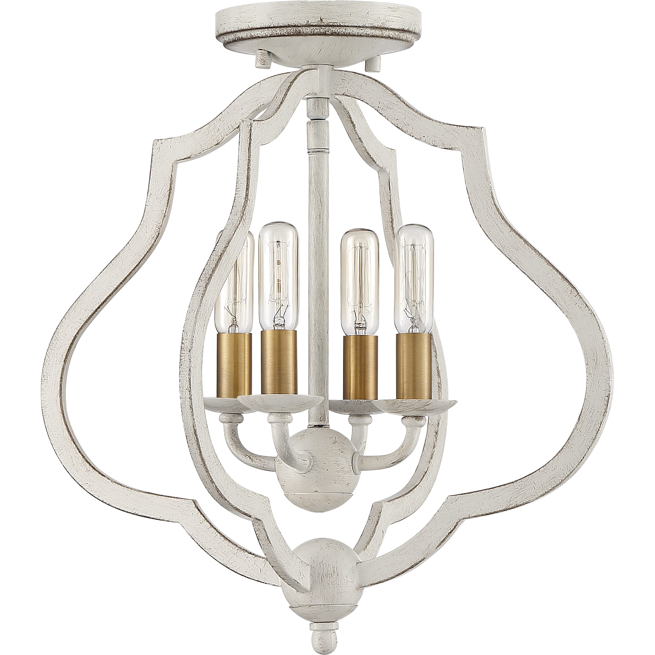 Quoizel O'Keefe 4-Light 15" Quatrefoil Ceiling Light in Antique White