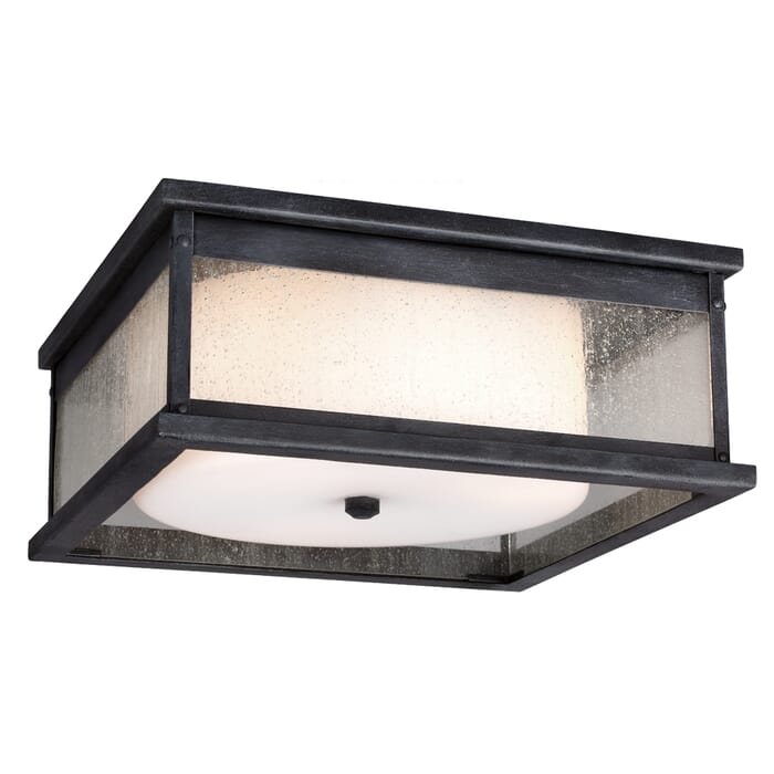 Generation Lighting Pediment 3-Light Outdoor Ceiling Light in Dark Weathered Zinc by Sean Lavin Generation Lighting Pediment 3-Light Outdoor Ceiling Light in Dark Weathered Zinc by Sean Lavin