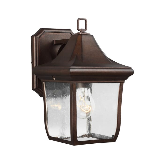 Feiss Oakmont 10.75" Outdoor Wall Lantern in Patina Bronze Feiss Oakmont 10.75" Outdoor Wall Lantern in Patina Bronze