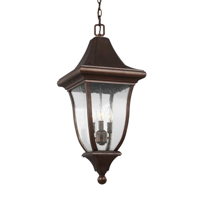 Feiss Oakmont 3-Light Outdoor Hanging Lantern in Patina Bronze Feiss Oakmont 3-Light Outdoor Hanging Lantern in Patina Bronze