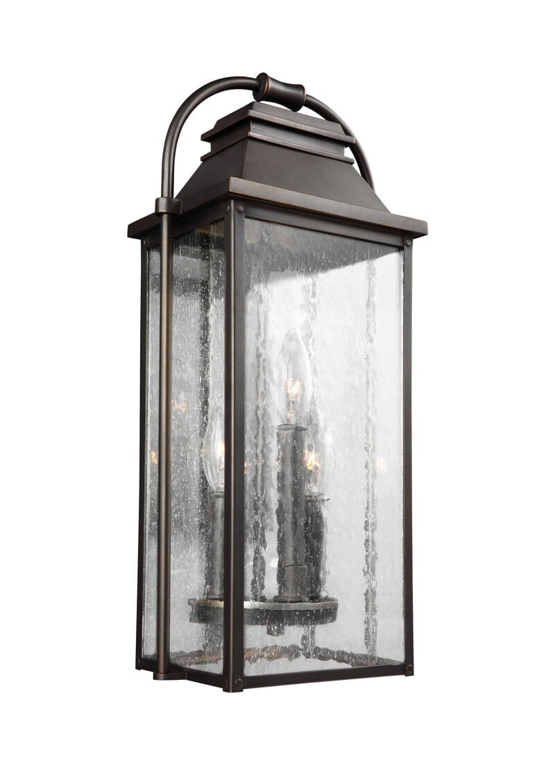 Generation Lighting Wellsworth 3-Light Outdoor Wall Light in Antique Bronze by Sean Lavin