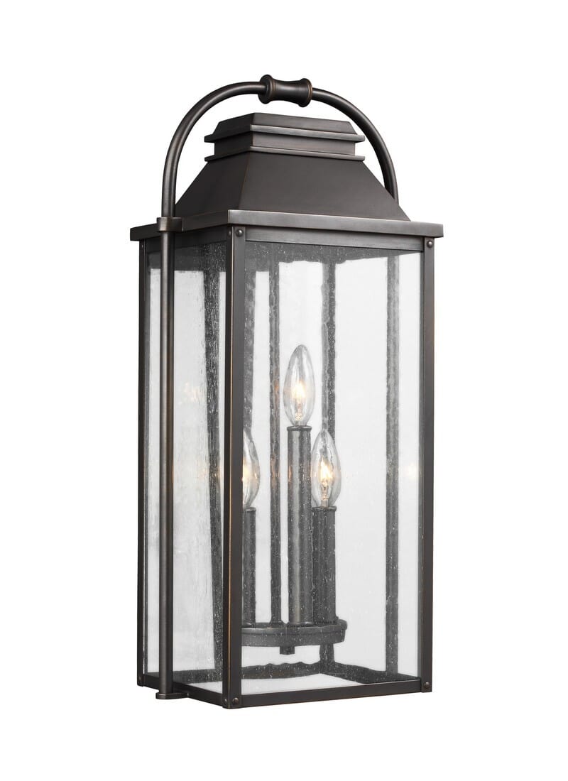 Generation Lighting Wellsworth 3-Light Outdoor Wall Light in Antique Bronze by Sean Lavin