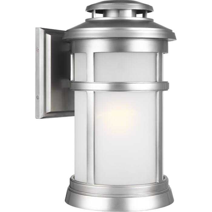 Feiss Newport 15.88" Outdoor Wall Lantern in Painted Brushed Steel Feiss Newport 15.88" Outdoor Wall Lantern in Painted Brushed Steel
