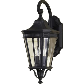 Feiss Cotswold Lane Collection 9" Outdoor Lantern in Black Finish