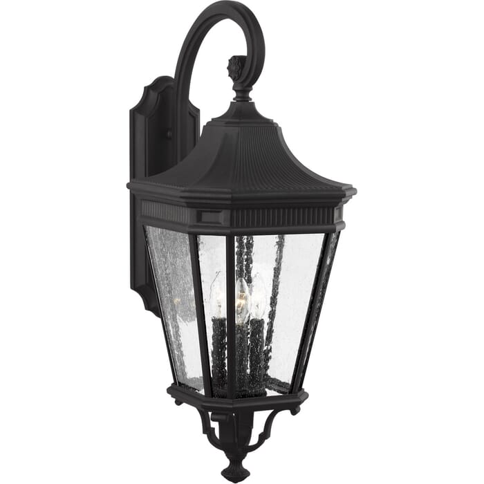 Feiss Cotswold Lane 30" 3-Light Outdoor Wall Lantern in Black Feiss Cotswold Lane 30" 3-Light Outdoor Wall Lantern in Black