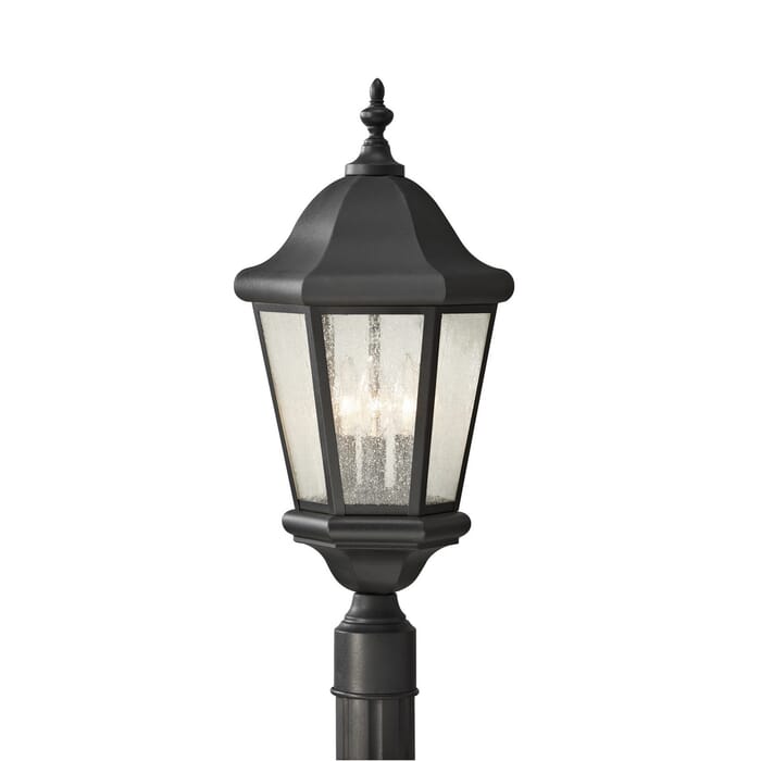 Sea Gull Lighting Martinsville 3-Light Post Lantern in Black Sea Gull Lighting Martinsville 3-Light Post Lantern in Black