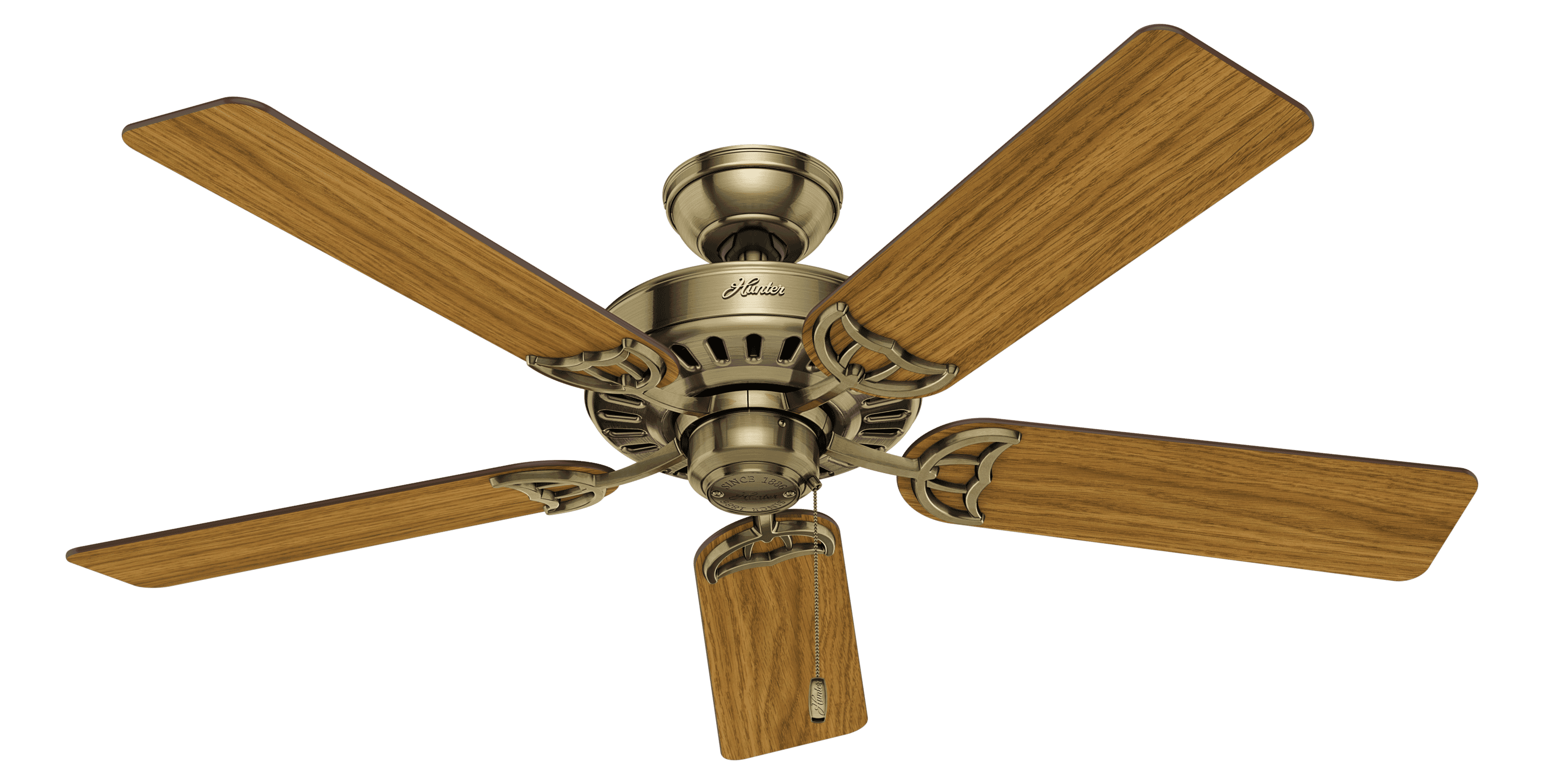 Hunter Fans Studio Series 4 Light 52 Indoor Ceiling Fan In Antique Brass