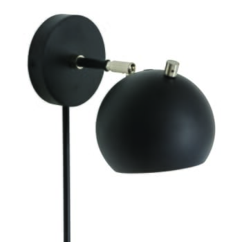 House of Troy Orwell 8" Wall Lamp in Black with Satin Nickel Accents