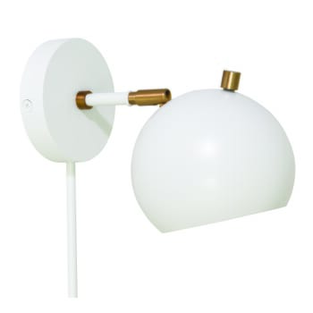 House of Troy Orwell 8" Wall Lamp in White with Weathered Brass Accents
