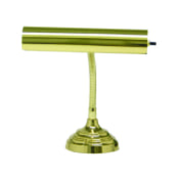 House of Troy 10" Polished Brass Adjustable Goose Neck Piano Lamp