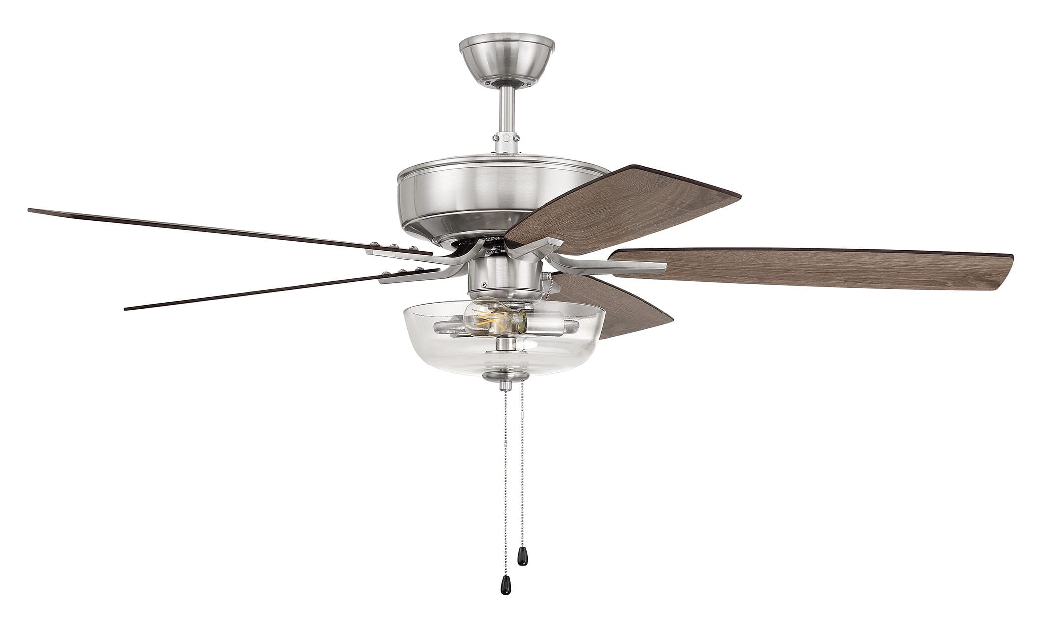 Craftmade Pro Plus 101 Clear Bowl Light Kit 2-Light Indoor Ceiling Fan in Brushed Polished Nickel