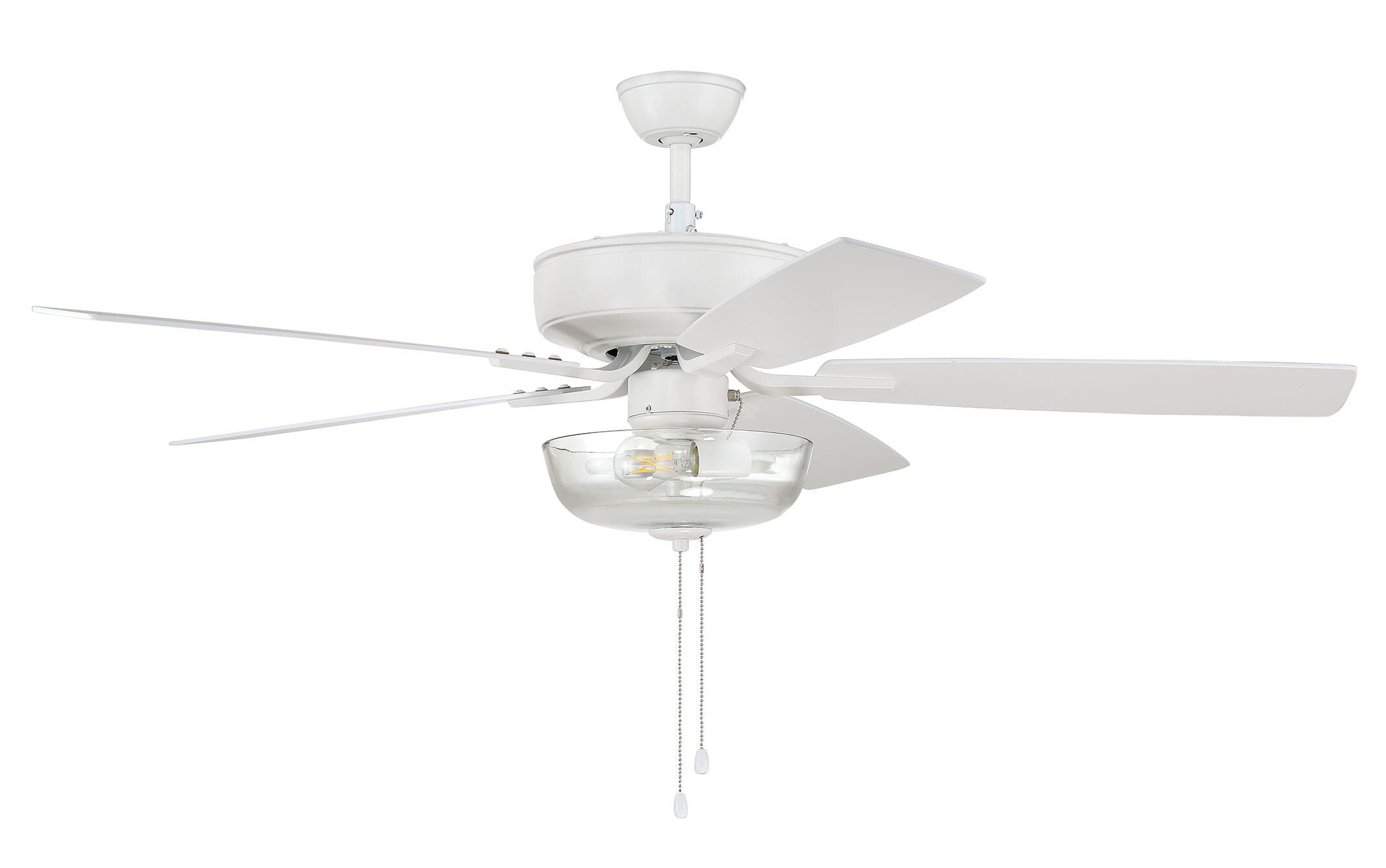 Craftmade Pro Plus 101 Clear Bowl Light Kit 2-Light Indoor Ceiling Fan in White