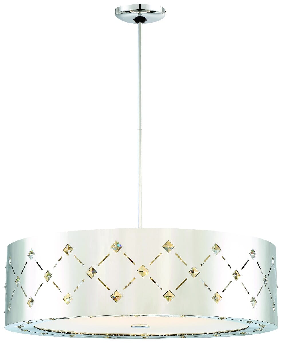 George Kovacs Crowned 28"" Pendant Light in Chrome -  P1035-077-L