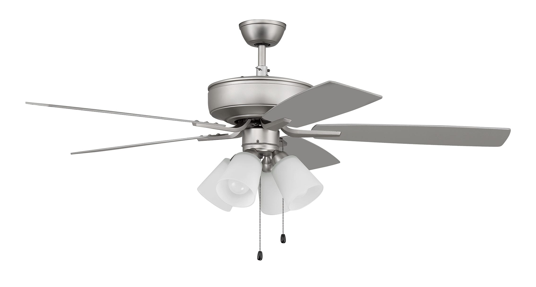 Craftmade Pro Plus 114 White 4 Light Kit 4-Light Indoor Ceiling Fan in Brushed Satin Nickel