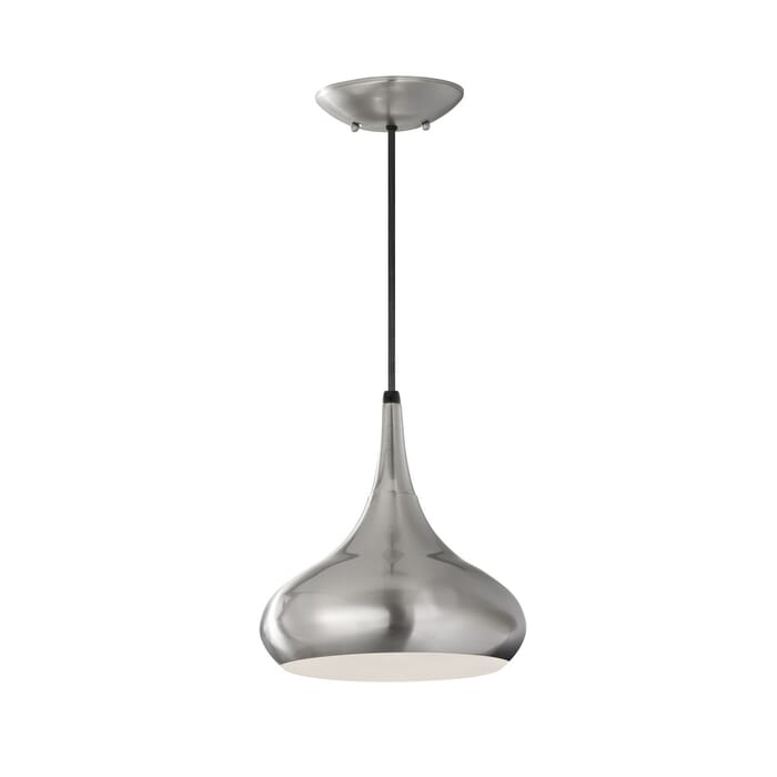 Feiss Belle 10" Mini Pendant in Brushed Steel Feiss Belle 10" Mini Pendant in Brushed Steel