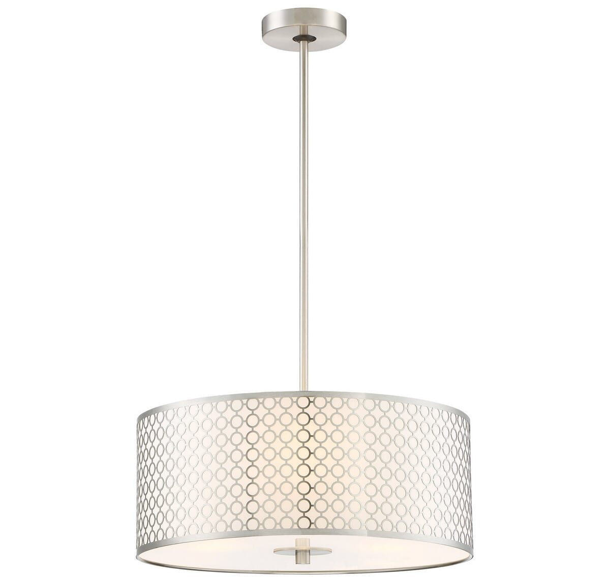 brushed nickel drum pendant lighting