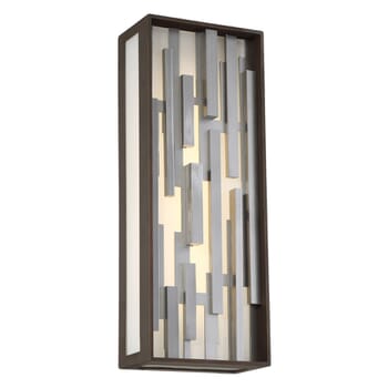 George Kovacs Bars 17" Outdoor Wall Light in Bronze with Silver