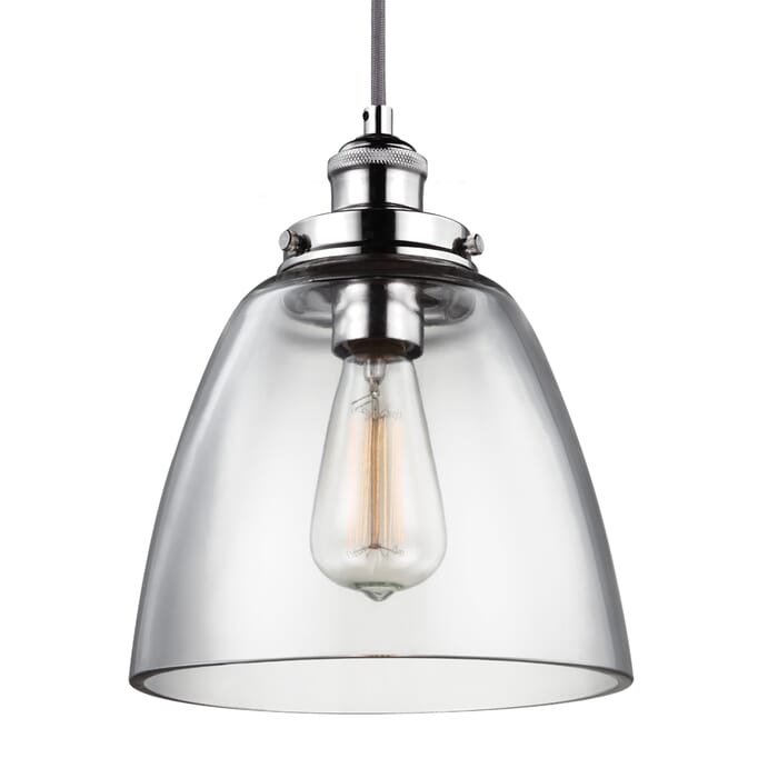 Feiss Baskin 8.5" 1-Light Pendant in Polished Nickel Feiss Baskin 8.5" 1-Light Pendant in Polished Nickel