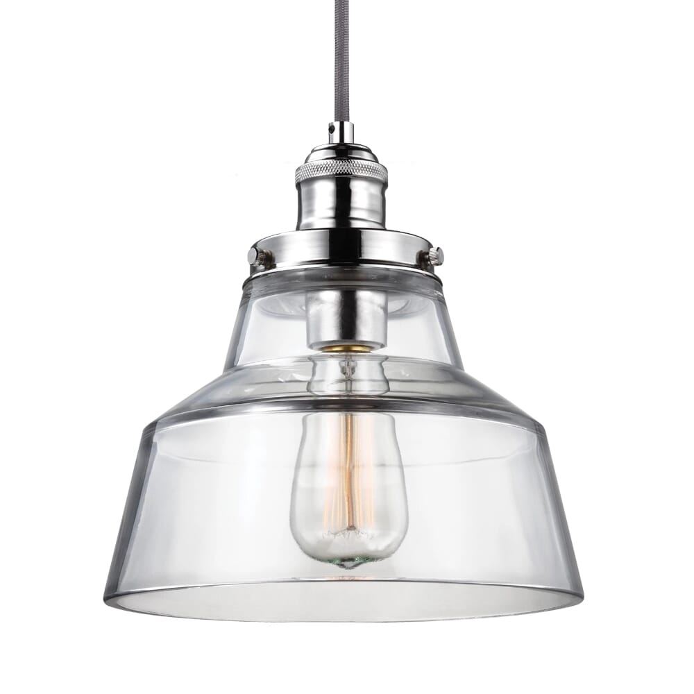 Feiss Baskin 9" 1-Light Pendant in Polished Nickel